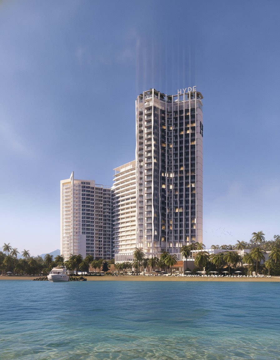 Hotel HYDE Mazatlán — torre de la franquicia ACCOR frente al Pacífico